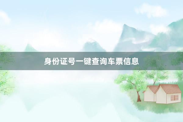 身份证号一键查询车票信息