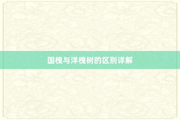 国槐与洋槐树的区别详解