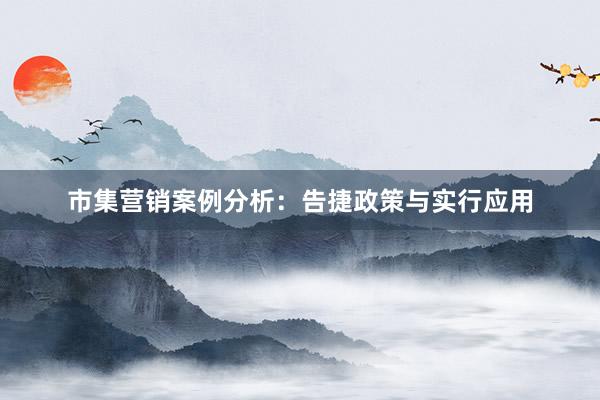 市集营销案例分析：告捷政策与实行应用